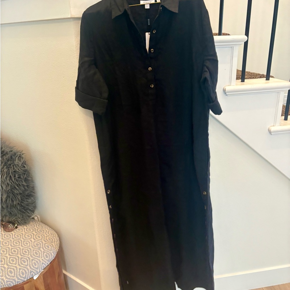 Chico's Linen Black Dress
